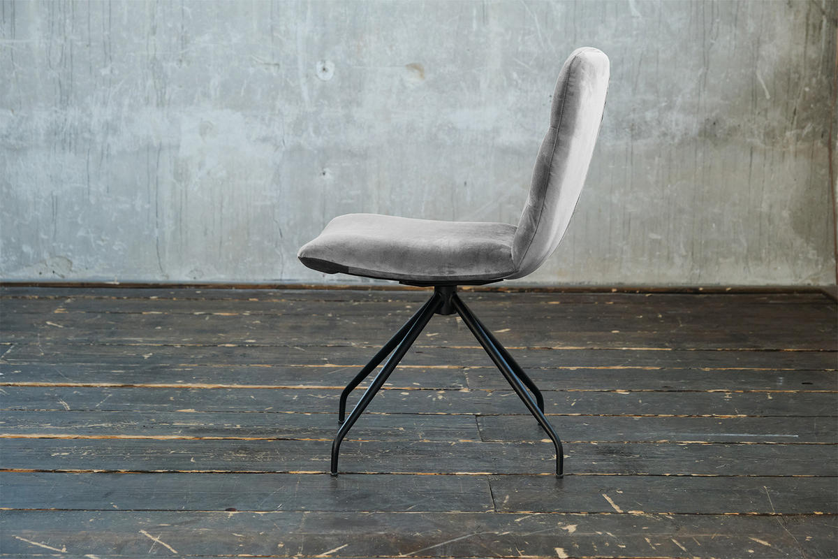 DREHSTUHL NEW CHARME Silber Velvet - Silberfarben, Textil (52/87/66cm) - KAWOLA