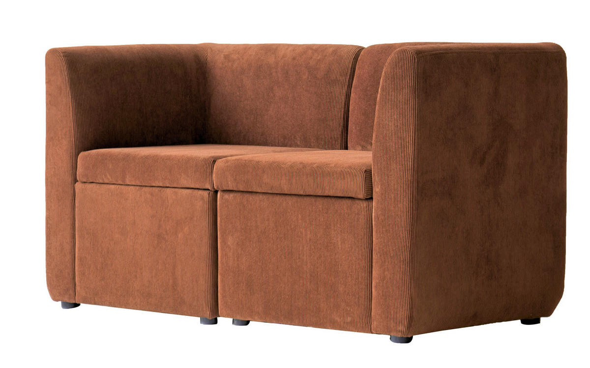 SOFA Samt Terracotta - Terracotta, Textil (120/68/60cm) - Nordlys