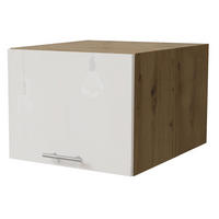 AUFSATZSCHRANK Essen W6B/45 Weiß Hochglanz / Eiche Artisan Matt 45 / 59 / 36cm - Weiß Hochglanz/Eiche Artisan, Holz/Holzwerkstoff (45/36/59cm) - Feldmann-Wohnen