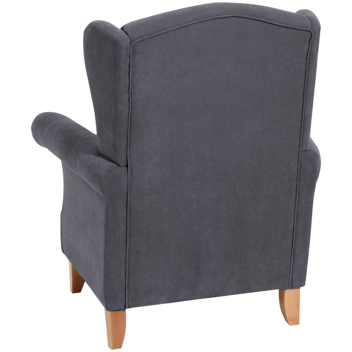 OHRENSESSEL Katria Bezug Veloursstoff Buche natur / anthrazit - Anthrazit, Kunststoff (88/108/84cm) - 58aufmkessel