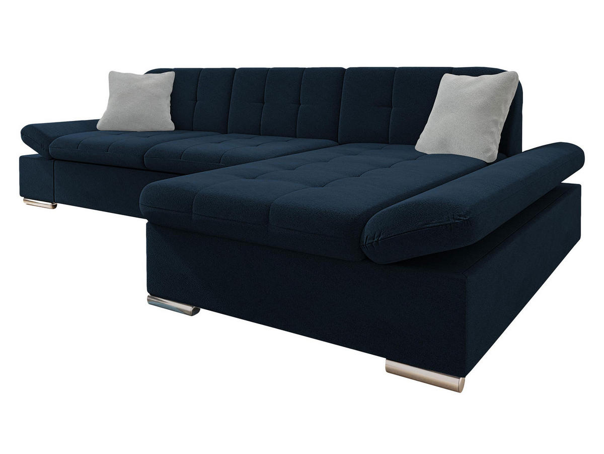 ECKSOFA Malwi, Seite: Rechts - Dunkelblau, Holz/Textil (278/161cm) - MIRJAN24