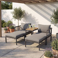 MODULARES LOUNGESET - 5-teilig - Stahl / Olefin - Grau - Grau, Kunststoff/Textil - home24