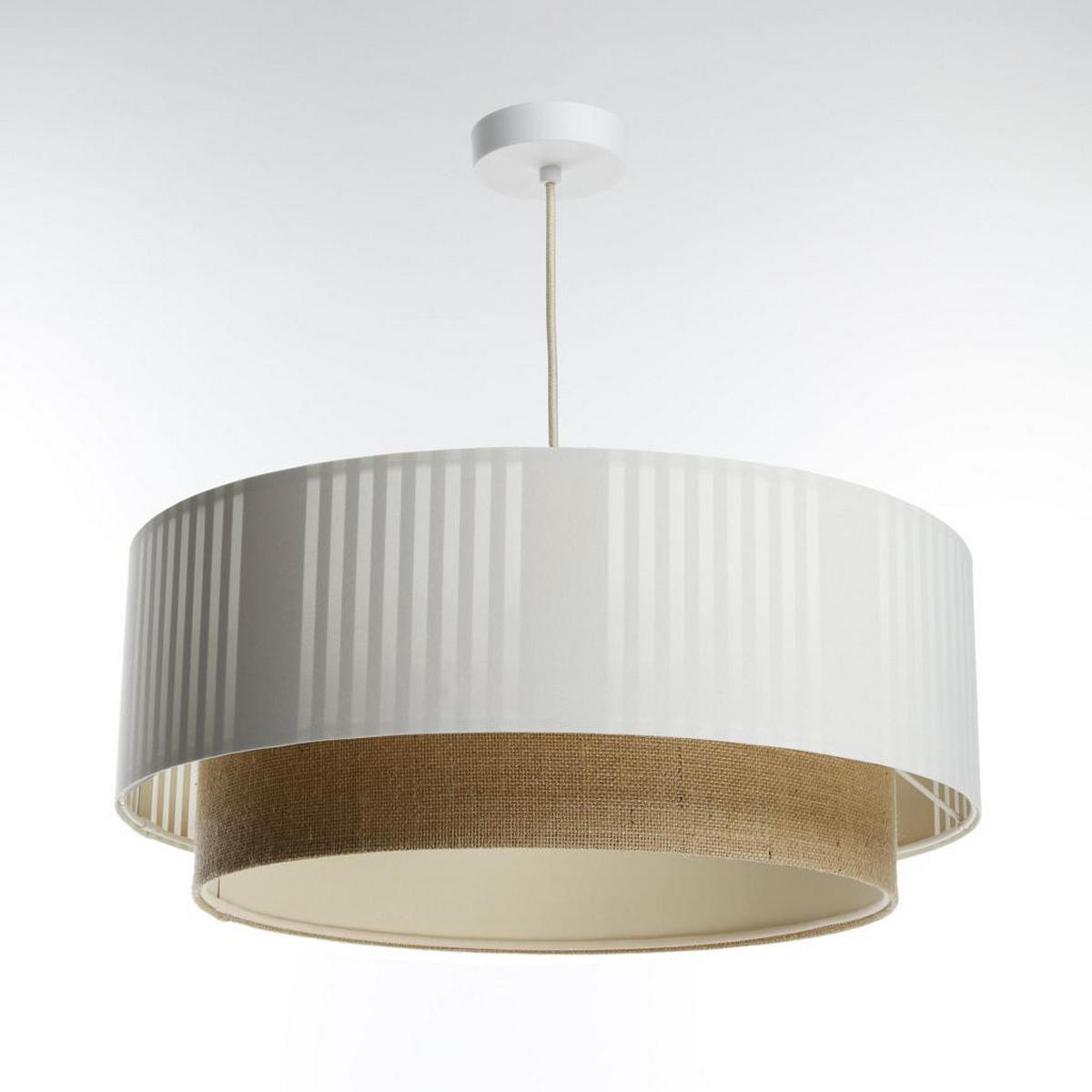 HÄNGELEUCHTE Weiß 70/98 cm - Beige/Weiß, Kunststoff (28/1.2/98cm) - ONZENO