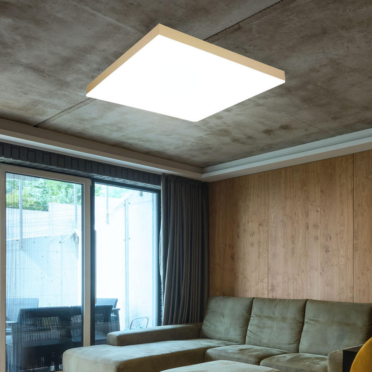 LED DECKENLEUCHTE Messing Opal - Messingfarben, Metall (45/45/6.5cm) - Globo Lighting