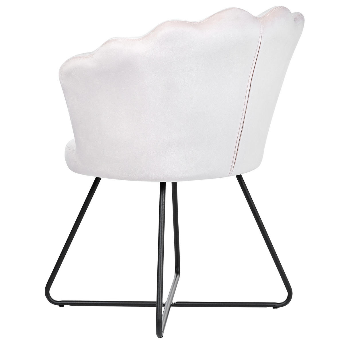 SESSEL Samtstoff Beige Lovelock - Beige, Textil/Metall (67/86/70cm) - Beliani