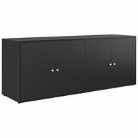 GARTENSCHRANK Schwarz 198/55,5/80 Cm Poly Rattan - Schwarz, Holzwerkstoff (55.5/80/198cm) - vidaXL