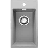 SPÜLBECKEN Riga, 2-er set Grau 28/50 cm 1 Becken + Ablauf-Set ab 30er Unterschrank - Chromfarben/Grau, Kunststoff (28/20/50cm) - Primagran