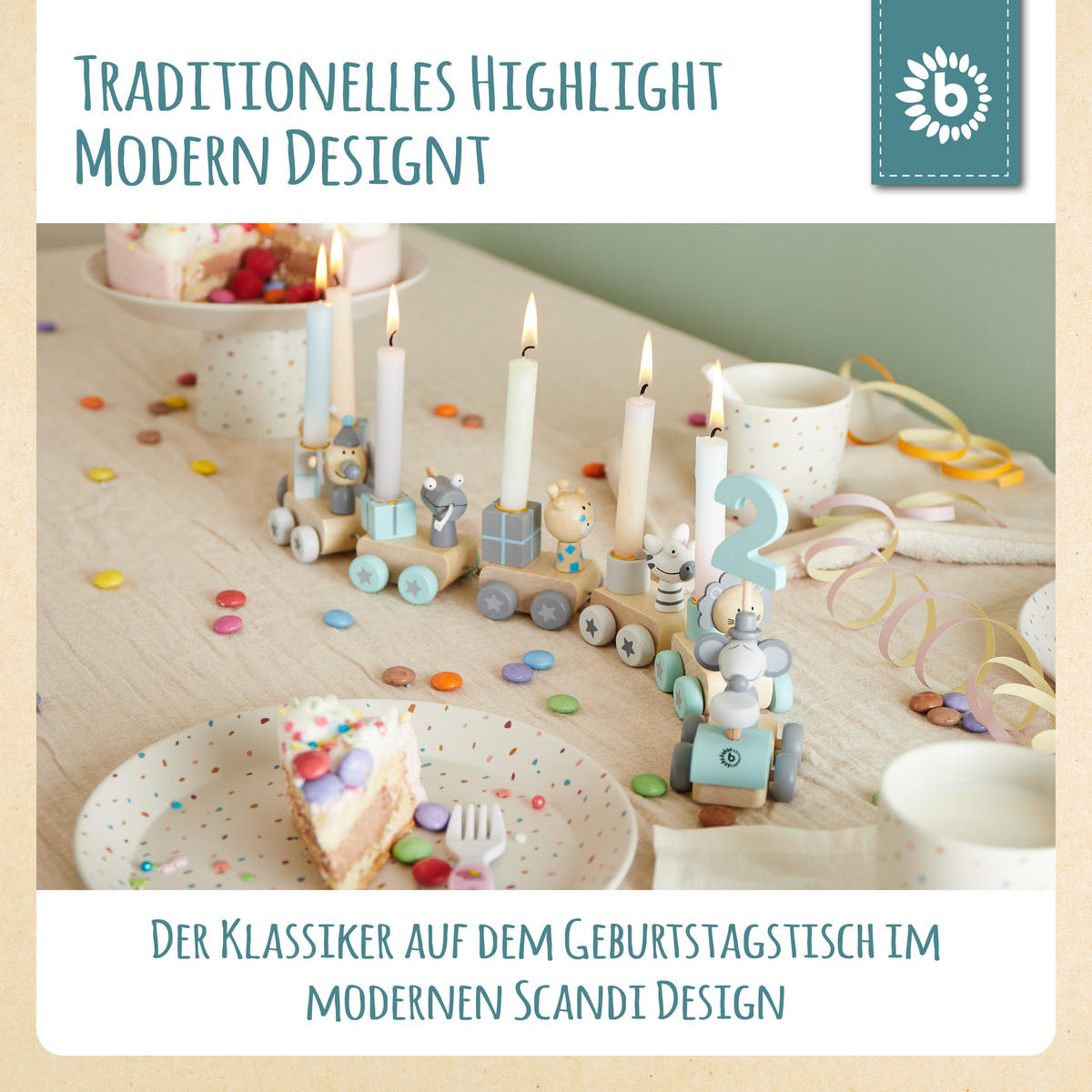 GEBURTSTAGSZUG Holz Scandi-Chic 0-99 - Blau, Holz (5/48cm) - Bieco Spielwaren