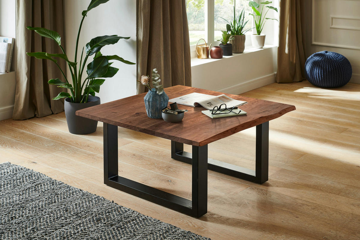 COUCHTISCH NOAH - Schwarz/Braun, Holz/Metall (80/80/43cm) - SAM