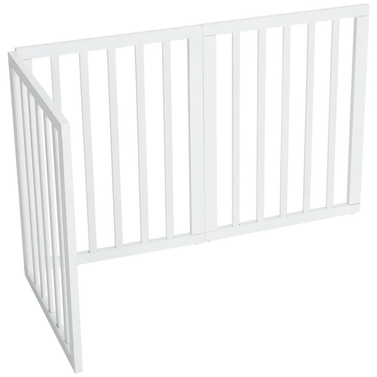 HAUSTIERGITTER aus MDF in weiß faltbar Z-förmig freistehend für Türdurchgang & Treppenschutz 139 x60,5 cm - Weiß, Holzwerkstoff (60.5/60.5/139cm) - Livingandhome
