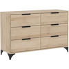 KOMMODE Home mit 6 Schubladen, 120 cm, mit Griffen, eiche Artisan - Schwarz/Eiche Artisan, Holzwerkstoff (120/80/40cm) - Beautysofa