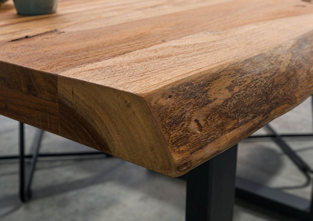 BAUMTISCH Sheesham 180x90x79 natur sandgestrahlt / Mikado-Beine anthrazit matt FREEFORM 5 - Naturfarben, Holz (180/90/79cm) - Massivmoebel24