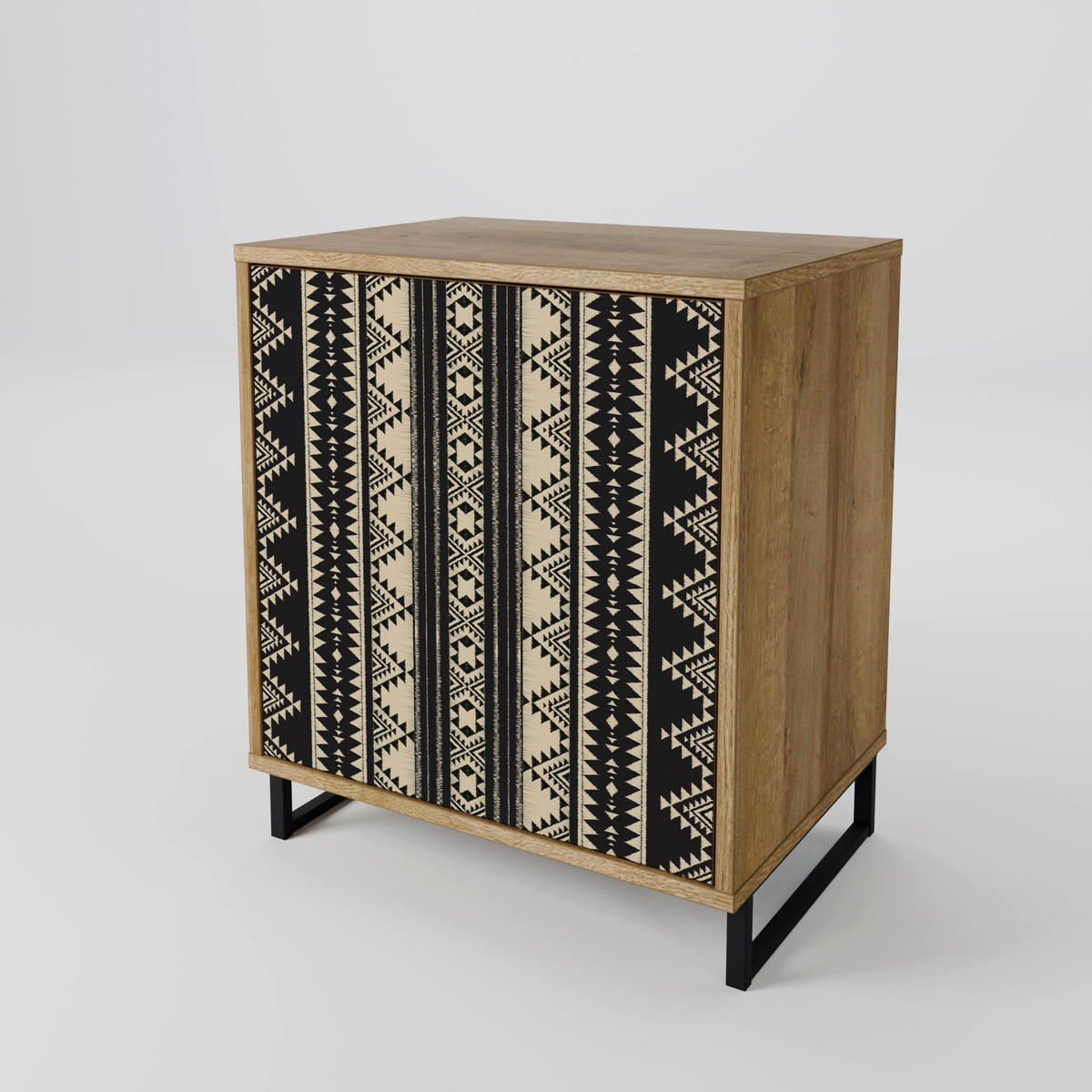 SIDEBOARD AZTEC, Eichefarben, 57,5x42x57,5 cm, Ohne Füße - Eichefarben/Multicolor, Holzwerkstoff (57.5/57.5/42cm) - SpaceRebels
