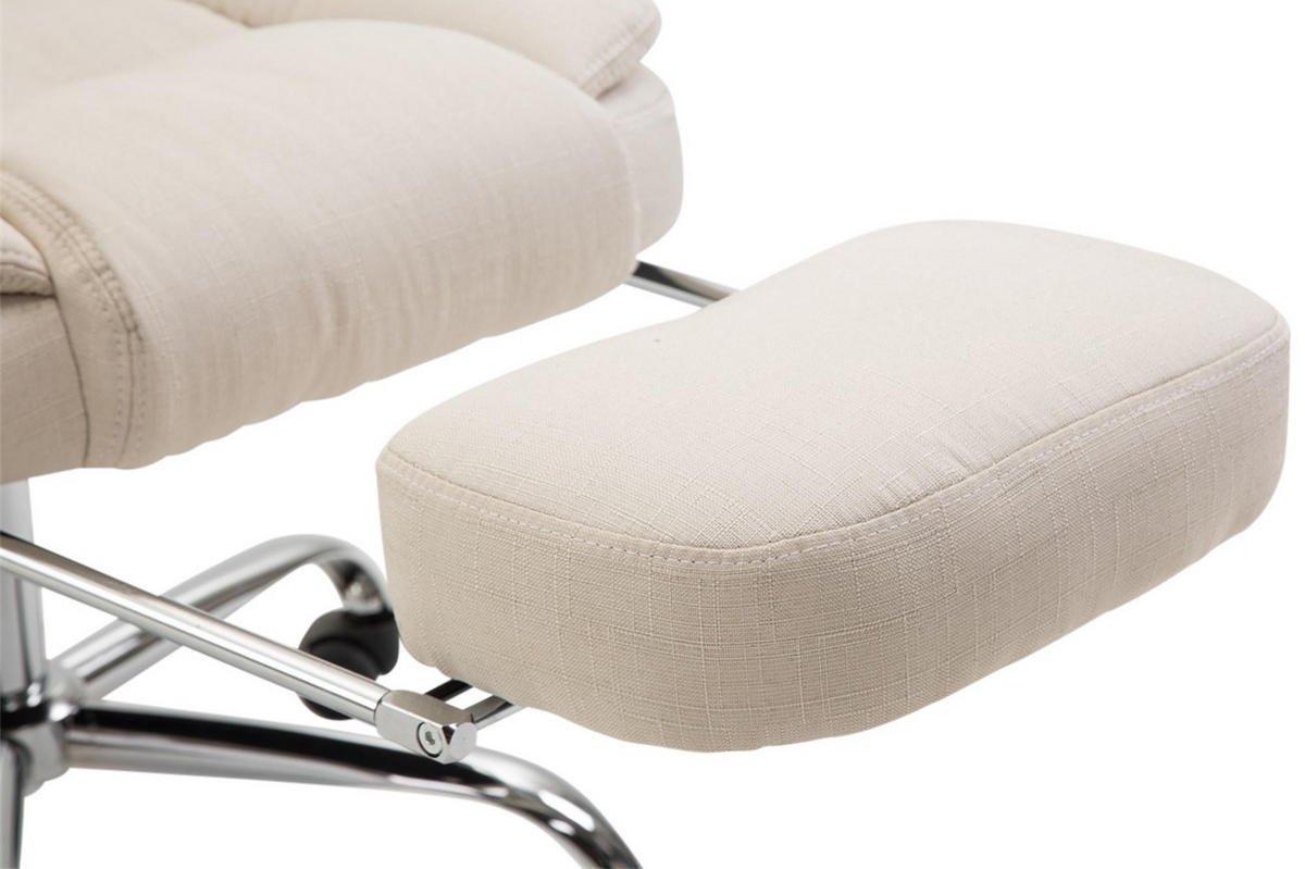 CHEFSESSEL Stoff Creme - Chromfarben/Creme, Textil/Metall (67/114/64cm) - CLP