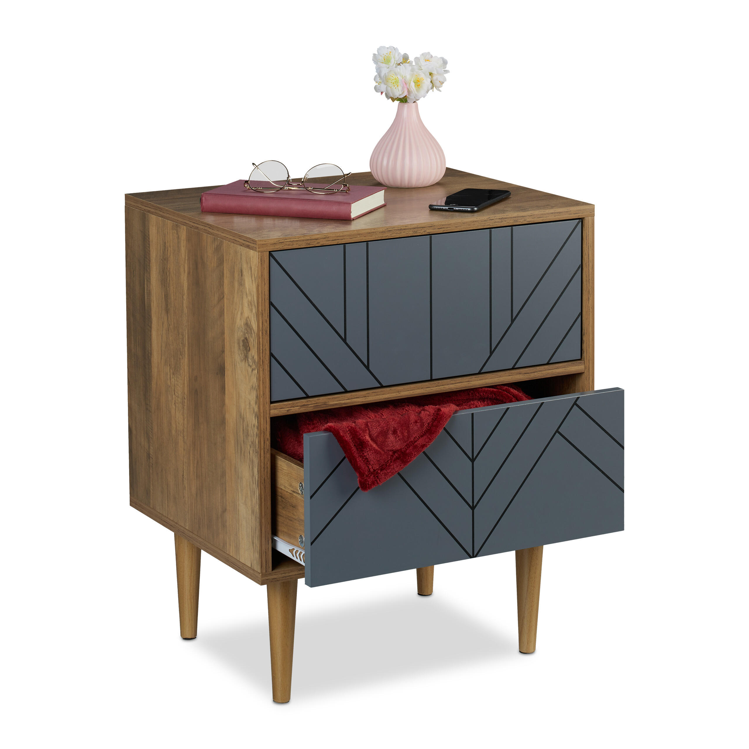 SCHRÄNKCHEN - Multicolor, Holz/Holzwerkstoff (48/59.5/39.5cm) - Relaxdays