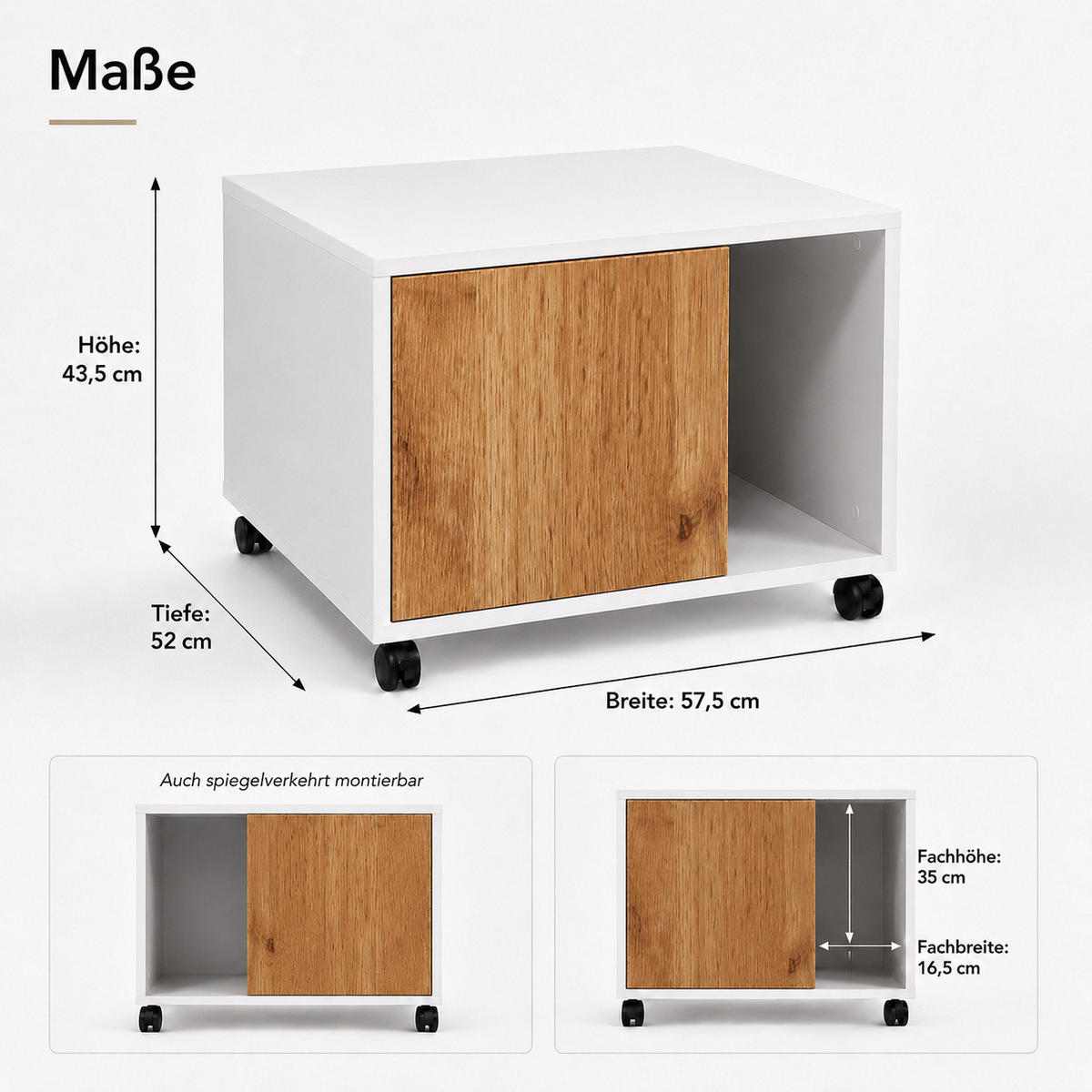 DRUCKERSCHRANK Amira Eiche Wotan 43/57/52 cm - Eiche Wotan, Holzwerkstoff (57.5/43.5/52cm) - SIMPLYFURN