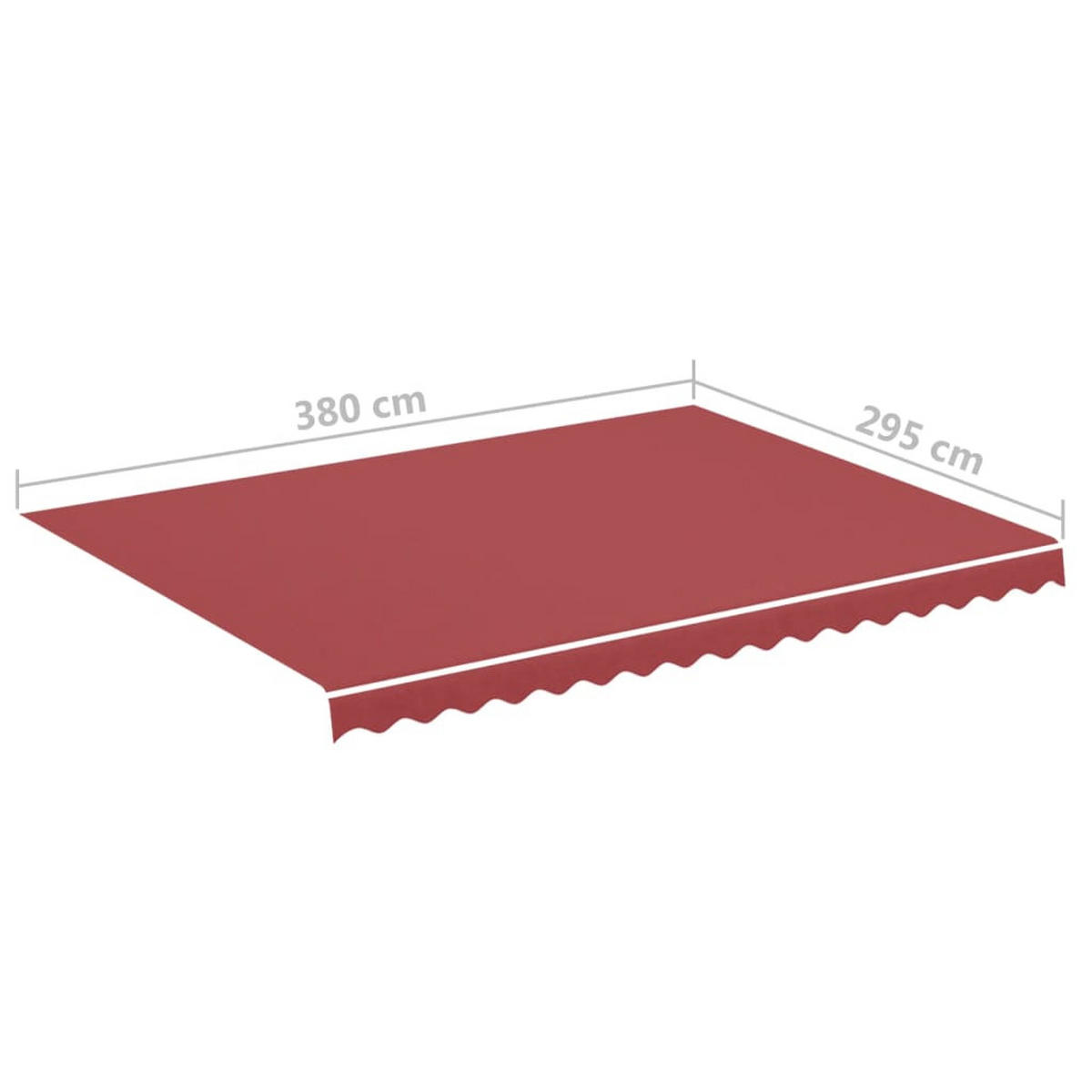 MARKISENSTOFF mit Volant| Rot, für 400x300cm Rahmen | Markisenbespannung Markisentuch - Rot, Textil (380/0.3/295cm) - DELUKE