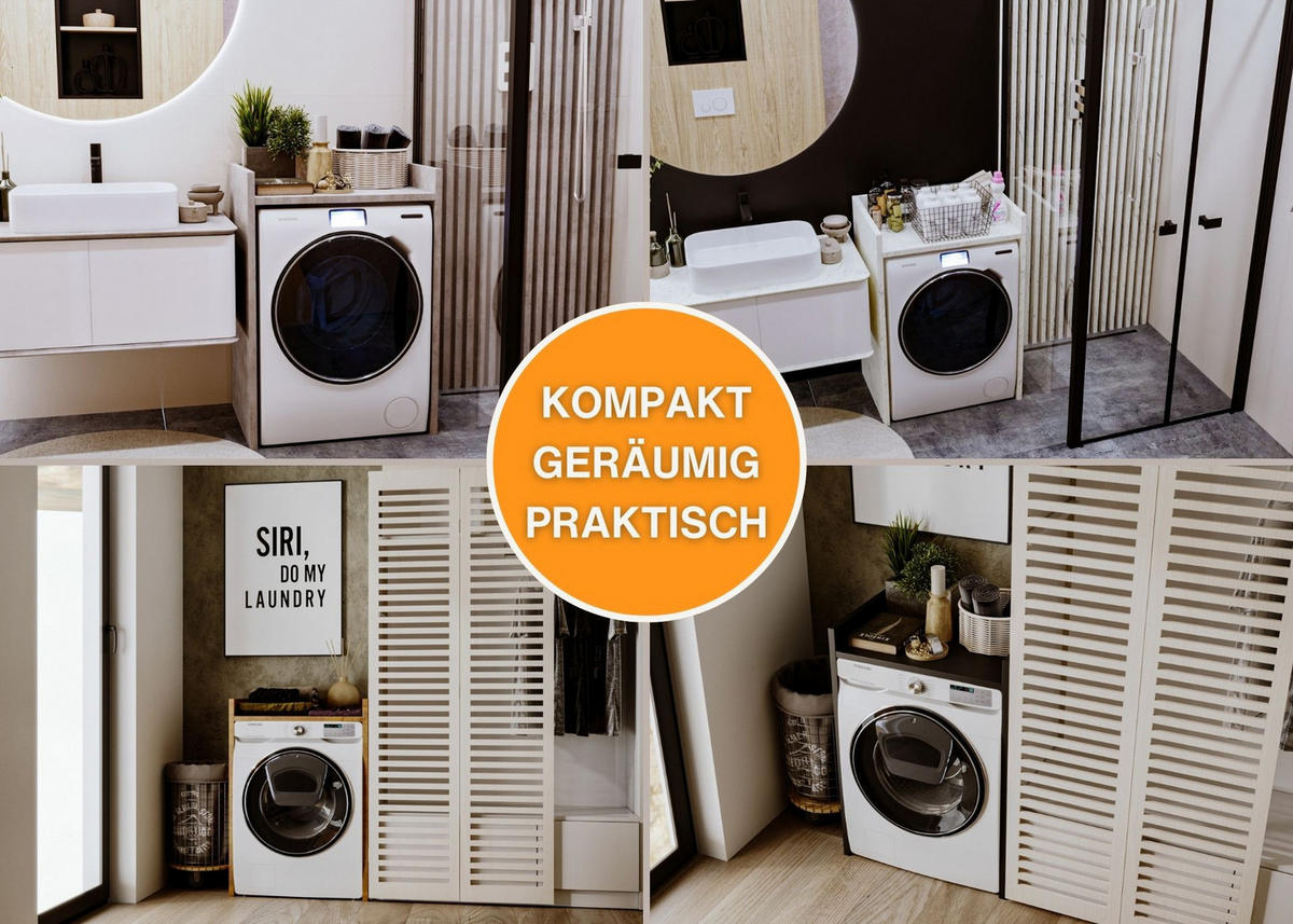 WASCHMASCHINENSCHRANK Retro 66/97/62cm - Braun, Holzwerkstoff (66/97/62cm) - CraftPAK
