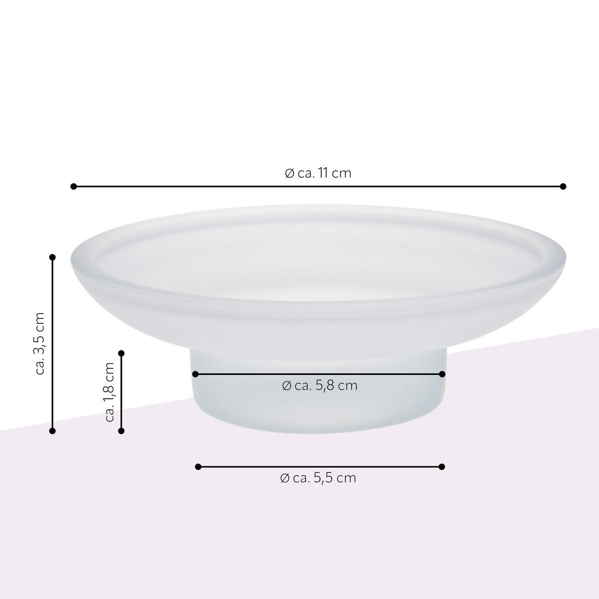 ERSATZSEIFENSCHALE PIAZZA & LUCENTE, satiniertes Glas - Weiß, Glas (11/3.5/11cm) - bremermann