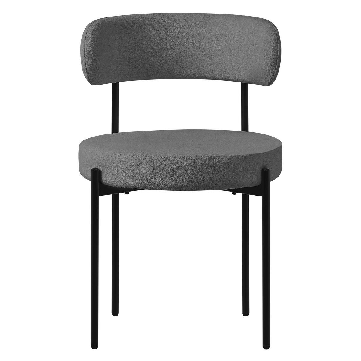 ESSZIMMERSTUHL 6er Set Teddystoff grau - Grau, Metall (53/78/50cm) - ML-DESIGN