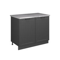 SPÜLENUNTERSCHRANK Fame-Line, Dunkelgrau/Anthrazit, 100 cm, AP Marmor - Dunkelgrau/Anthrazit, Holzwerkstoff (100/82/60cm) - Vicco