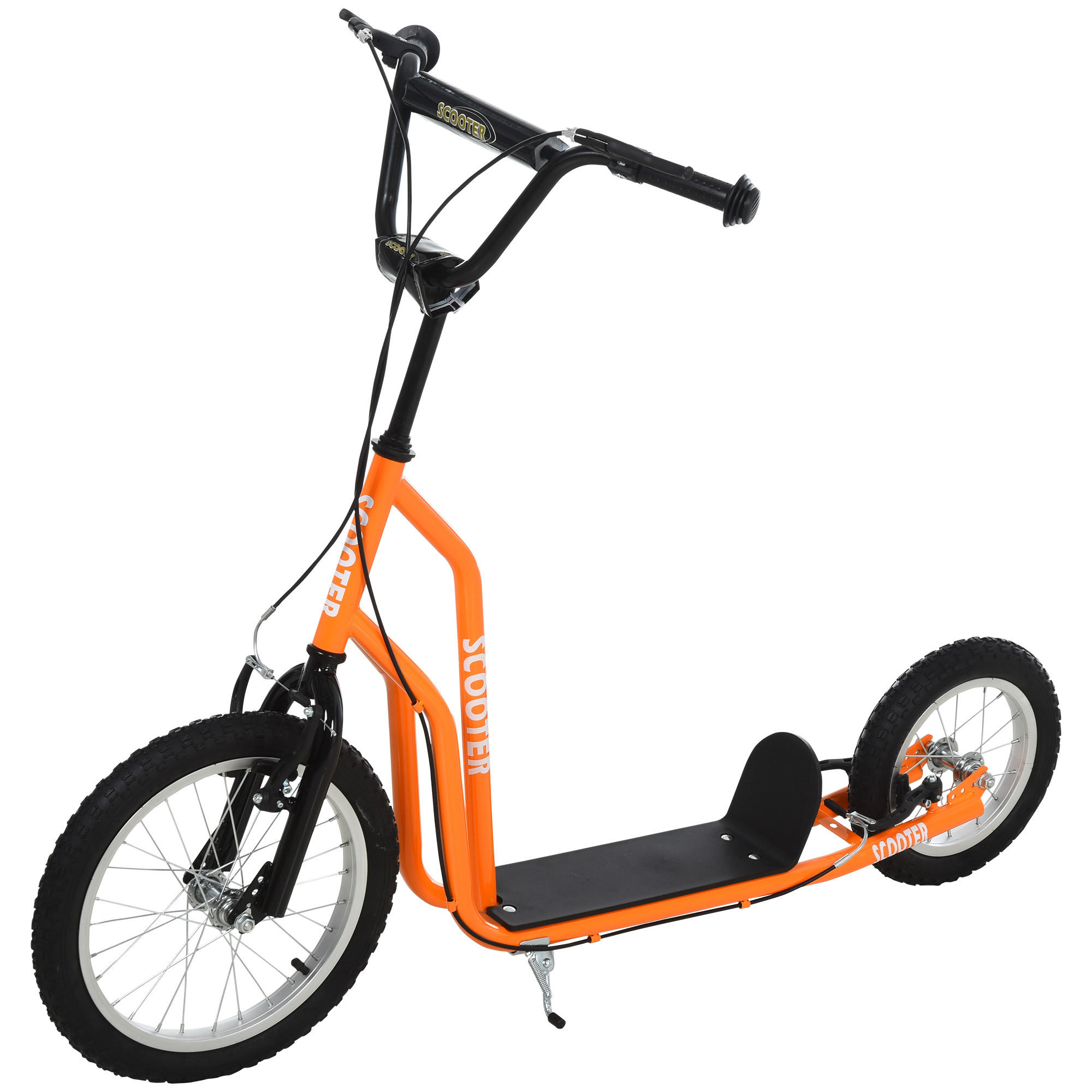KINDERROLLER ab 5 jahre Scooter Cityroller Kinder Luftreifen verstellbar Orange - Orange, Metall (135/58/88cm) - HOMCOM