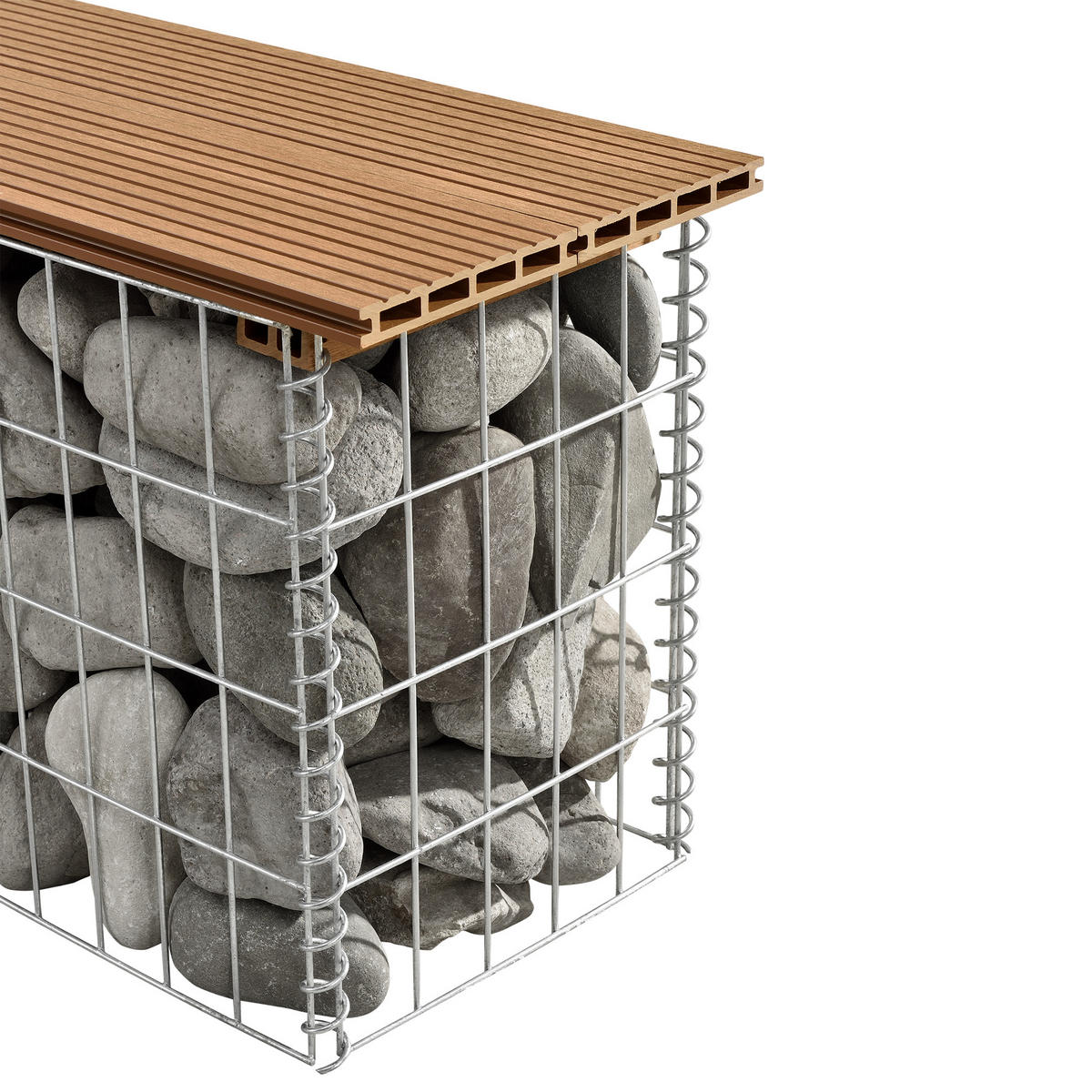 GABIONENBANK - Teakfarben, Kunststoff (100/45/30cm) - pro.tec