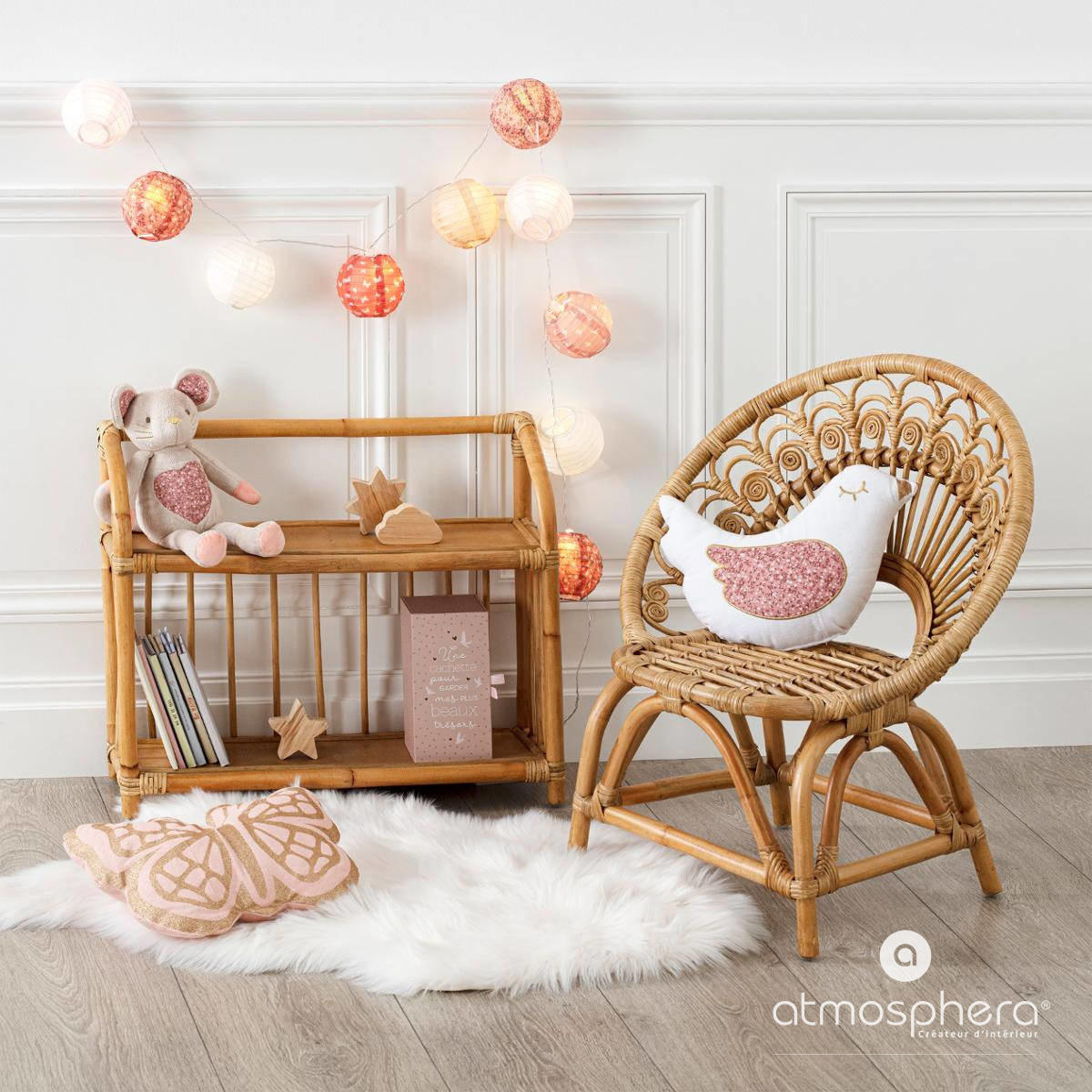 KINDERREGAL Rattan 60/20/50 cm - Braun, Naturmaterialien (20/50/60cm) - Atmosphera for kids