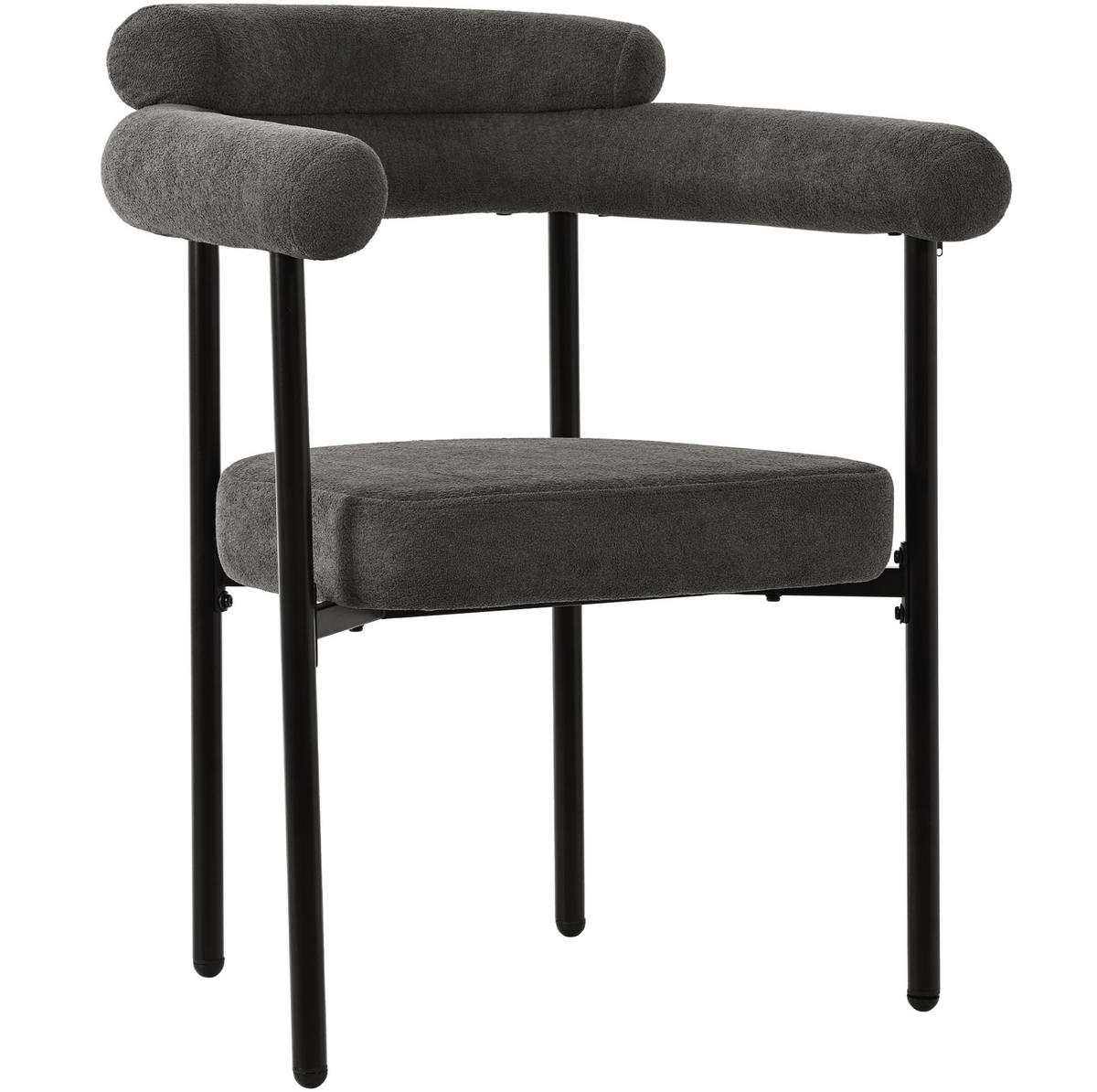 ESSZIMMERSTUHL mit ergonomischer Rückenlehne 70 x 62 x 84 cm Dunkelgrau 2er-Set - Dunkelgrau, Metall (62/84/70cm) - Meubliv