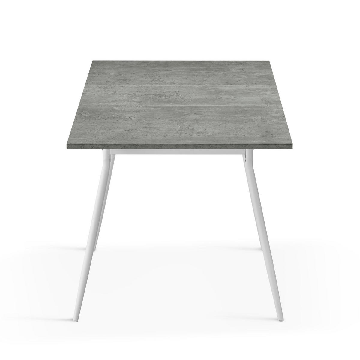ESSTISCH LIO 120-160/80/76 cm - Weiß/Grau, Holzwerkstoff/Metall (120/80/76cm) - B&D Home