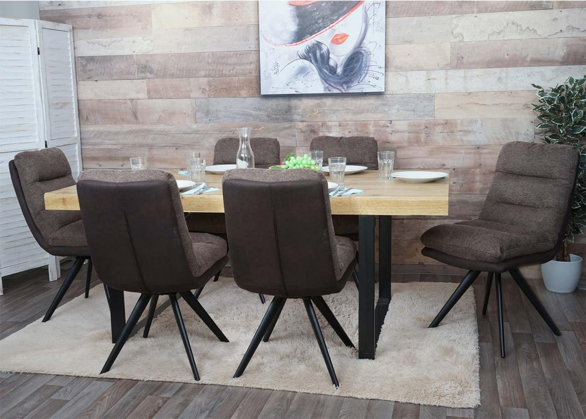 ESSZIMMERSTUHL Braun 6er-Set - Braun, Textil (49/93/68cm) - MCW