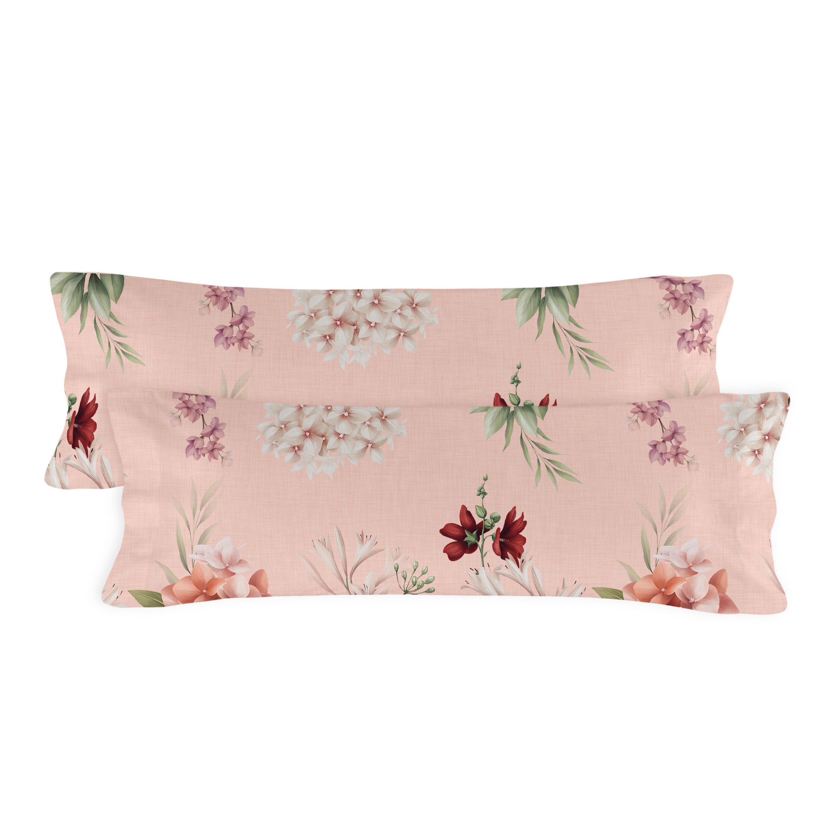 KISSENBEZUG summer floral 45x110 cm (x2) mehrfarbig - Multicolor, Textil (45/110cm) - Happy Friday