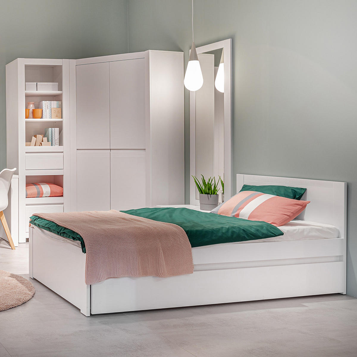 KLEIDERSCHRANK Nava-129 - Weiß, Holzwerkstoff (103/198/103cm) - Lomado