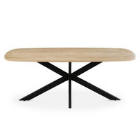 ESSTISCH aus Melamin 200x100x76cm, natur - Braun, Metall (200/100/76cm) - Giga Meubel