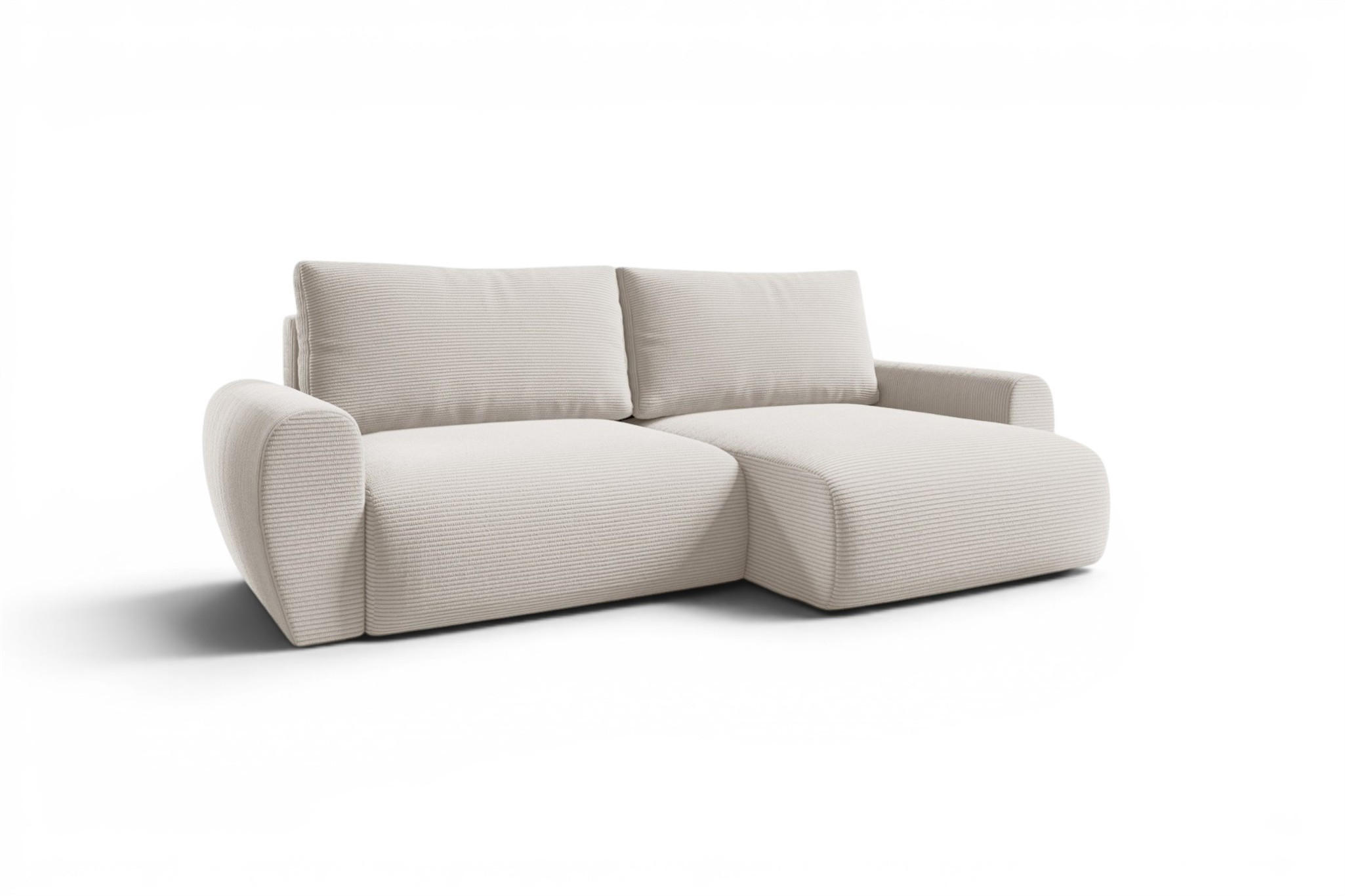 ECKSOFA Galan Mit Schlaffunktion - Weiß, Holzwerkstoff/Textil (153/253cm) - Fun Möbel