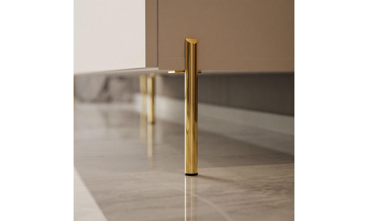 TV-SCHRANK COLGANTE 150/40/50 cm gerade goldfarbene Füße mit LED-Beleuchtung Kaschmir - Kaschmir/Goldfarben, Holzwerkstoff (150/50/40cm) - Lookway