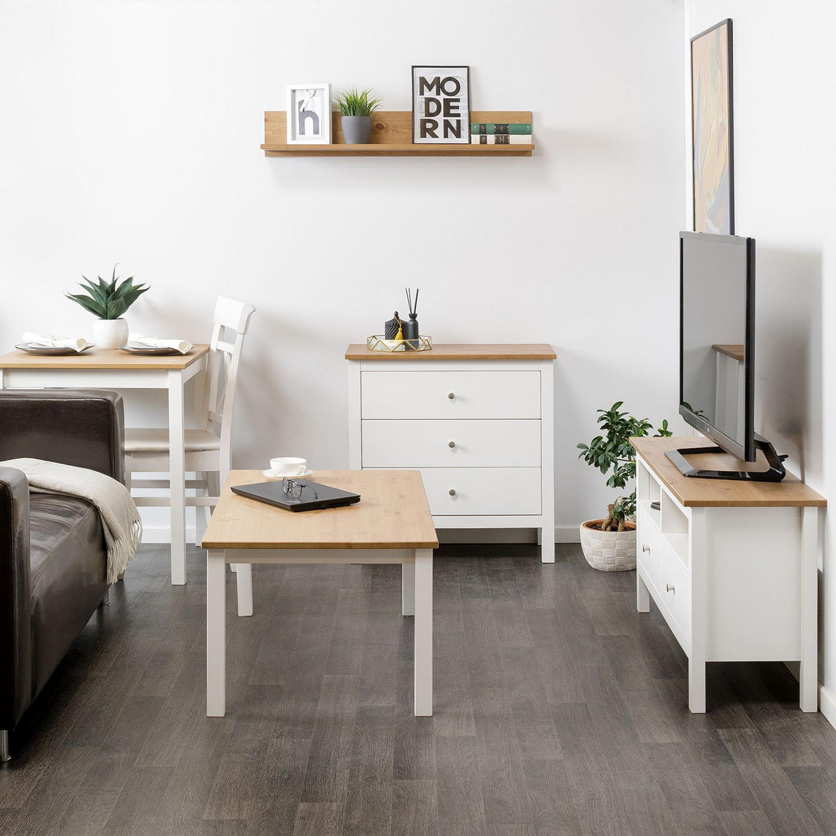 KOMMODE Massivholz 37/75/75 cm - Braun, Holz (75/75/37cm) - hagge home