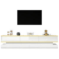TV-LOWBOARD 200/40/40 cm mit 3 Schubladen & Push-to-Open - Weiß, Holzwerkstoff (200/40/40cm) - BEAOK