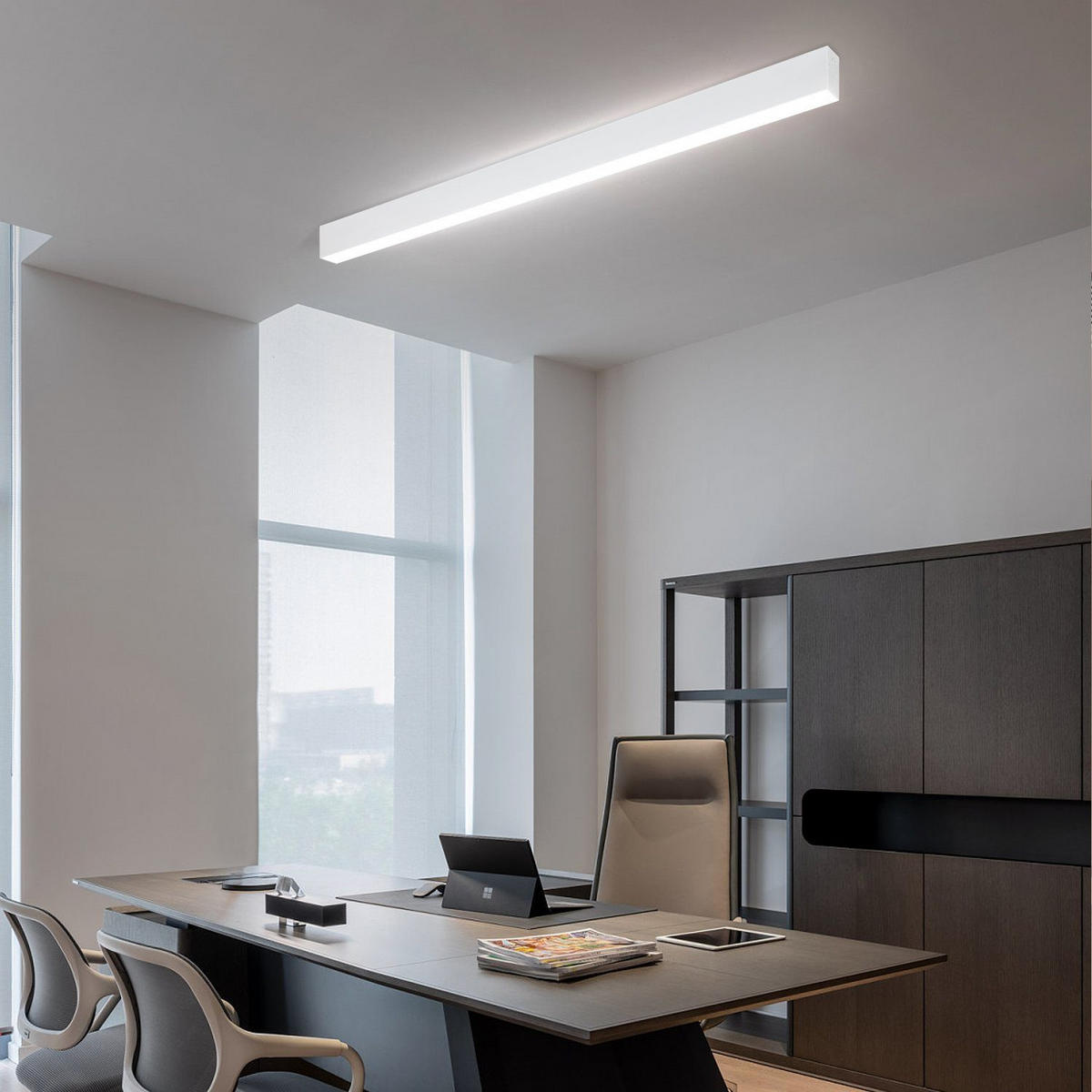 LED-DECKENLEUCHTE Werner 107/3.5/5.5 cm - Weiß, Metall (107/3.5/5.5cm) - Nettlife