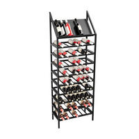 WEINREGAL für 70 Flaschen aus Metall, schwarz Napa - Schwarz, Metall (60/170/30cm) - Metalo Pro