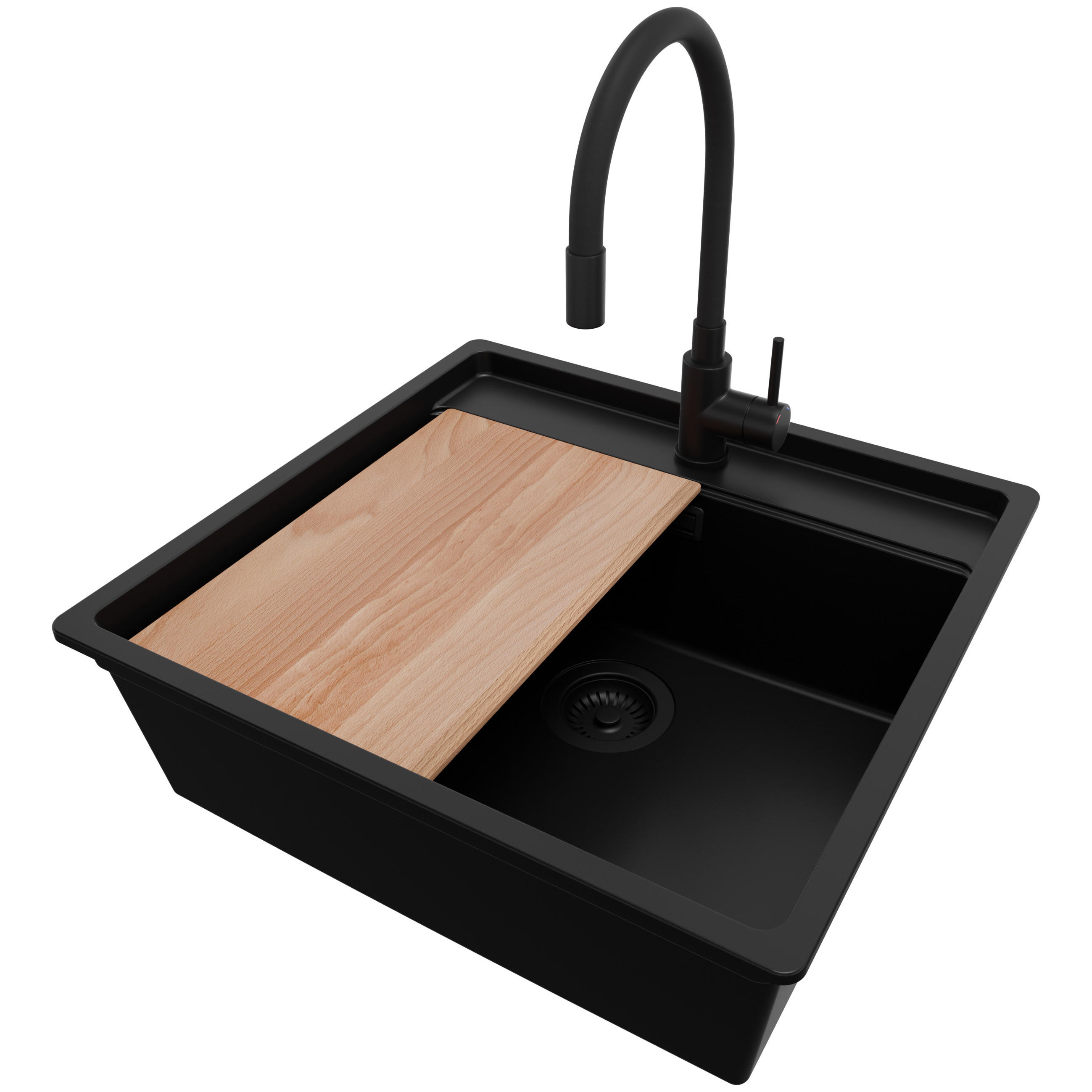 Primagran Unterbauspüle Schwarz, Schwarz, Schwarz, Beige 56x20x53 cm