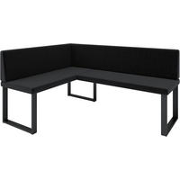 ECKBANK Alina - INARI-Stoff - 128 x 168 cm - Links - Schwarz - Schwarz, Textil/Metall (168/128cm) - AN-Moebel 4u
