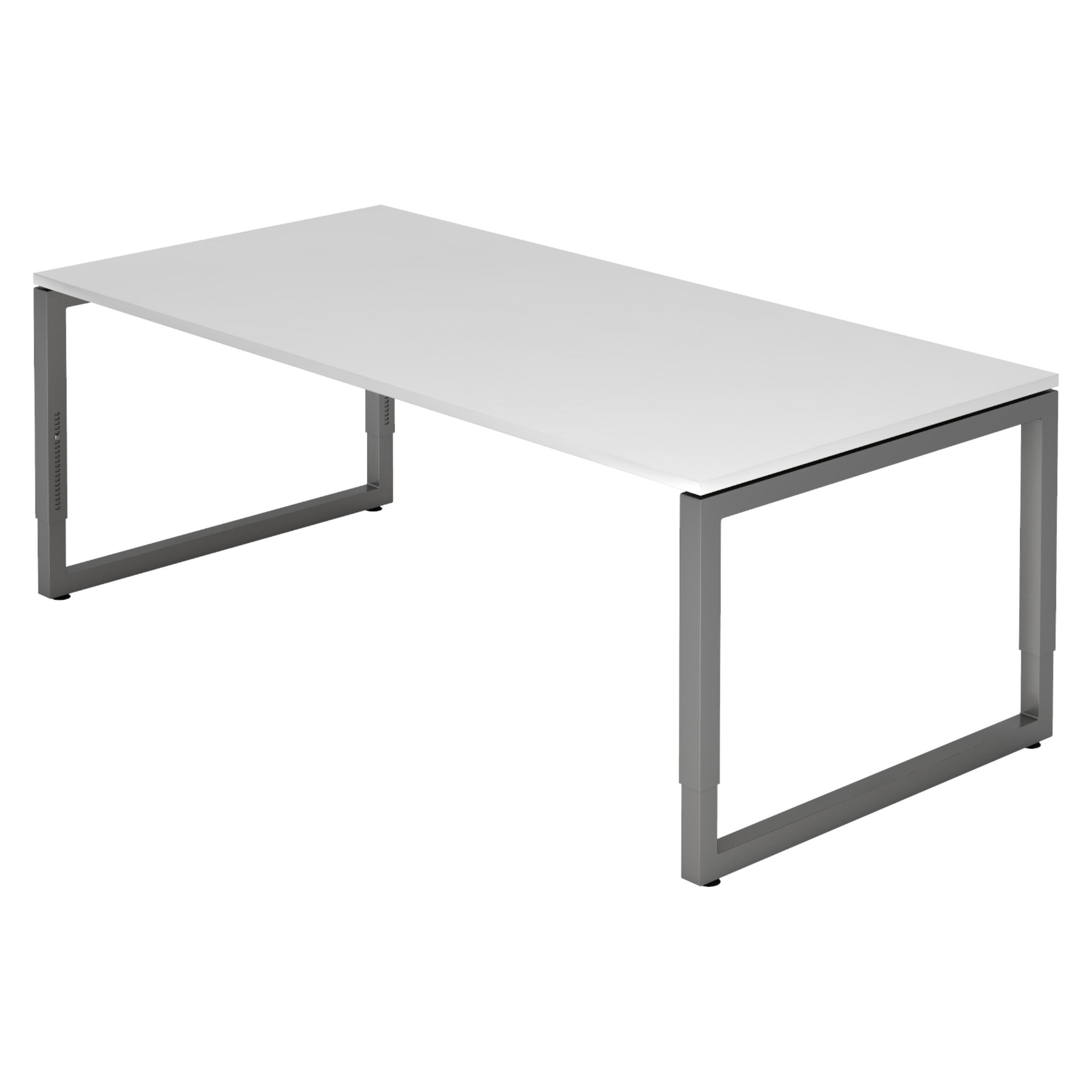 SCHREIBTISCH Serie-R 100/200/74 cm in Weiß/Graphitfarben - Graphitfarben/Weiß, Holzwerkstoff (100/200/74cm) - bümö