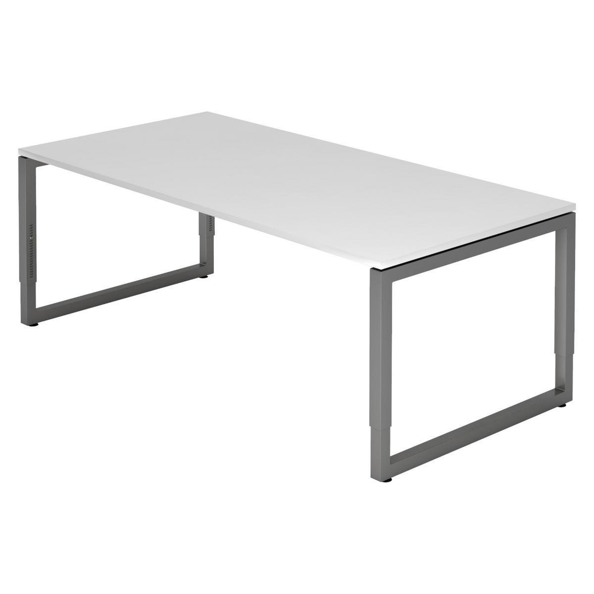 SCHREIBTISCH Serie-R 100/200/74 cm in Weiß/Graphitfarben - Graphitfarben/Weiß, Holzwerkstoff (100/200/74cm) - bümö