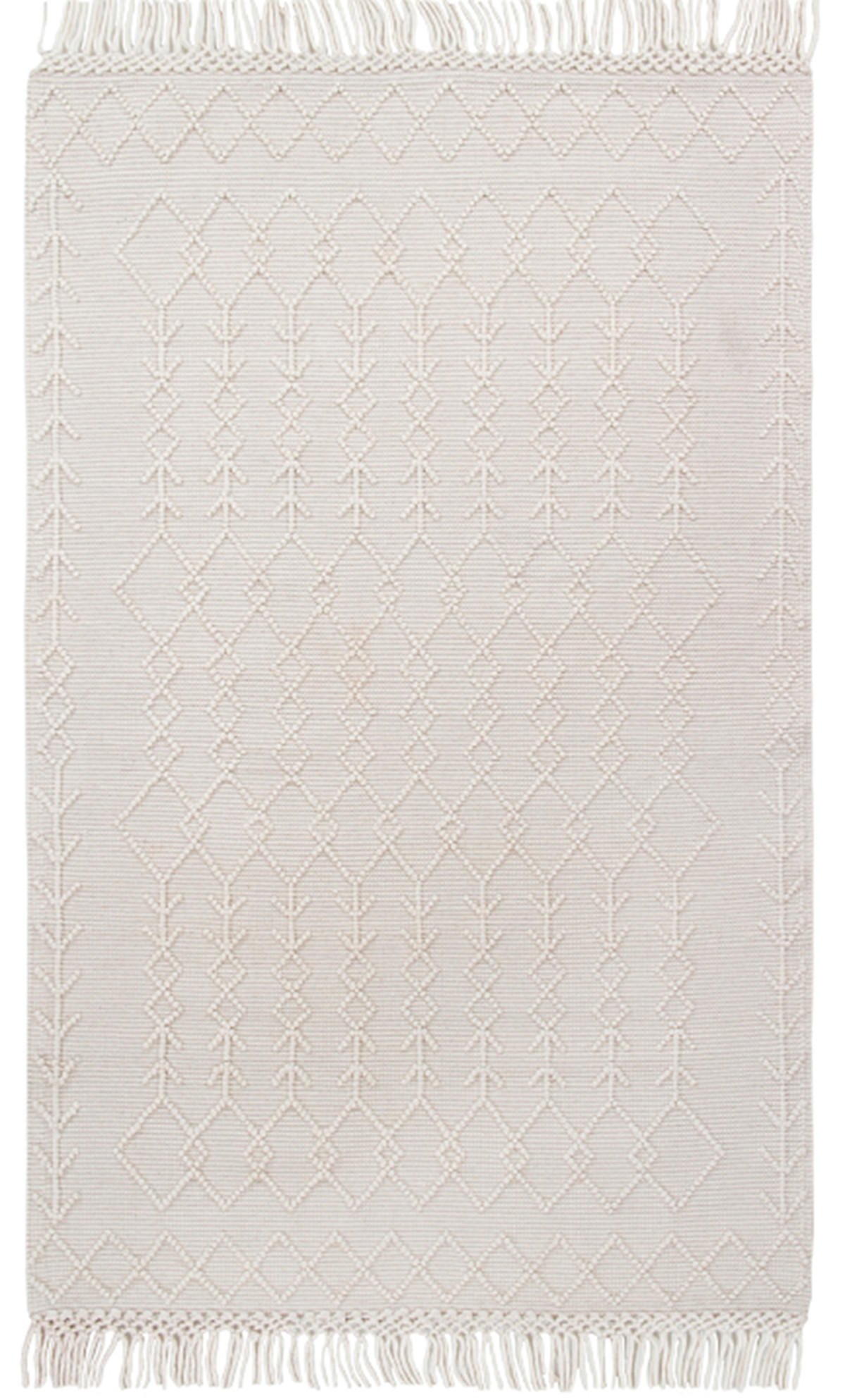 TEPPICH handgewebt Kelim Berber Wolle RIVA Weiß 160 x 230 cm - Weiß, Naturmaterialien (160/230cm) - Novatrend