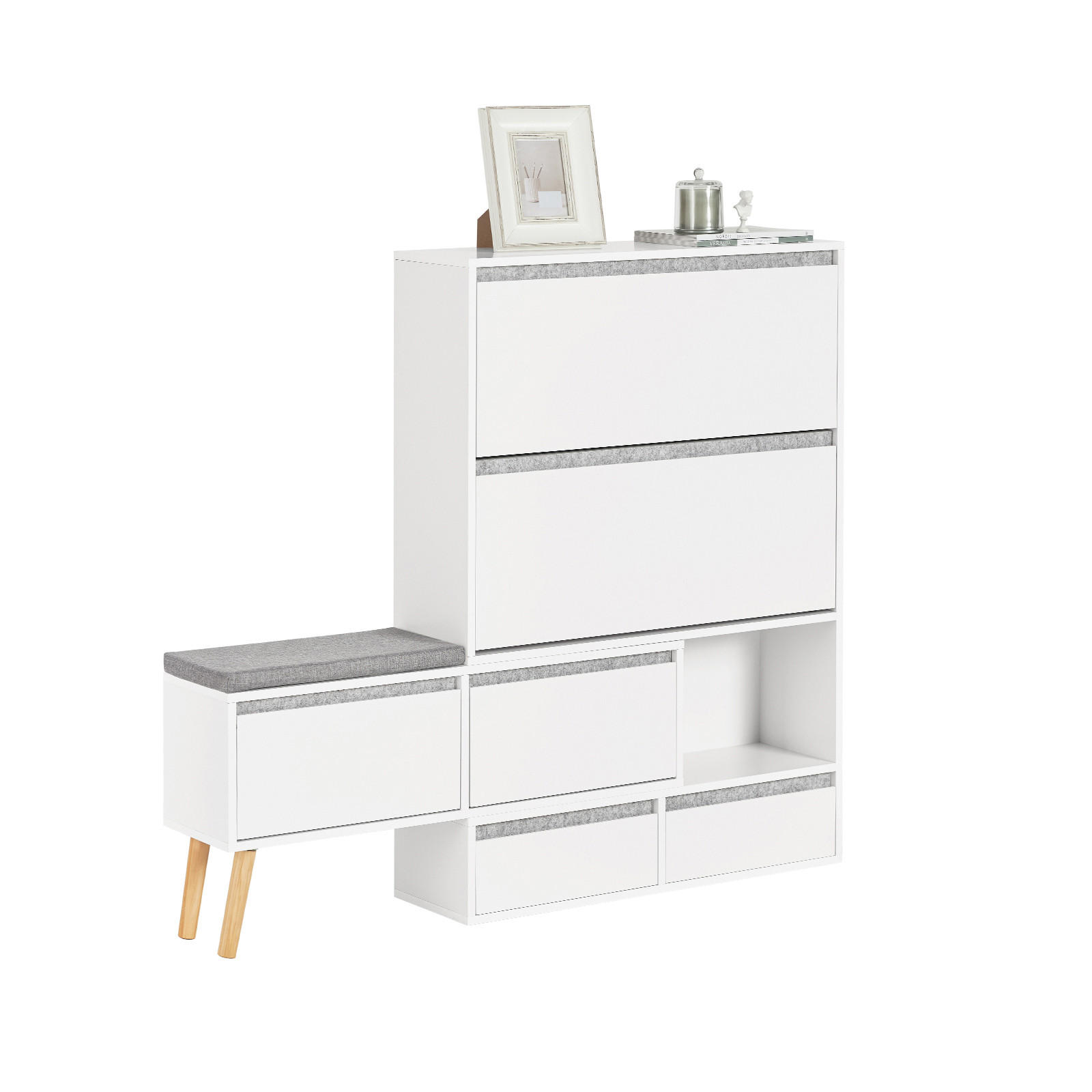 SCHUHSCHRANK Weiß - Weiß, Holzwerkstoff (92/115/24cm) - SoBuy