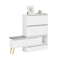 SCHUHSCHRANK Weiß - Weiß, Holzwerkstoff (92/115/24cm) - SoBuy