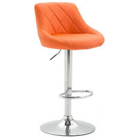 BARHOCKER Lazio 83-104x46x49 cm orange - Orange, Leder (46/83/49cm) - furnicato