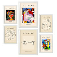 POSTER Set Mit 6 In Schwarzer Tinte Frauen Drucke Des Fauvismus Und Surrealismus Für Innenarchitektur A3 & A4 Weißer Rahmen - Weiß, Papier (29/3cm) - Nacnic