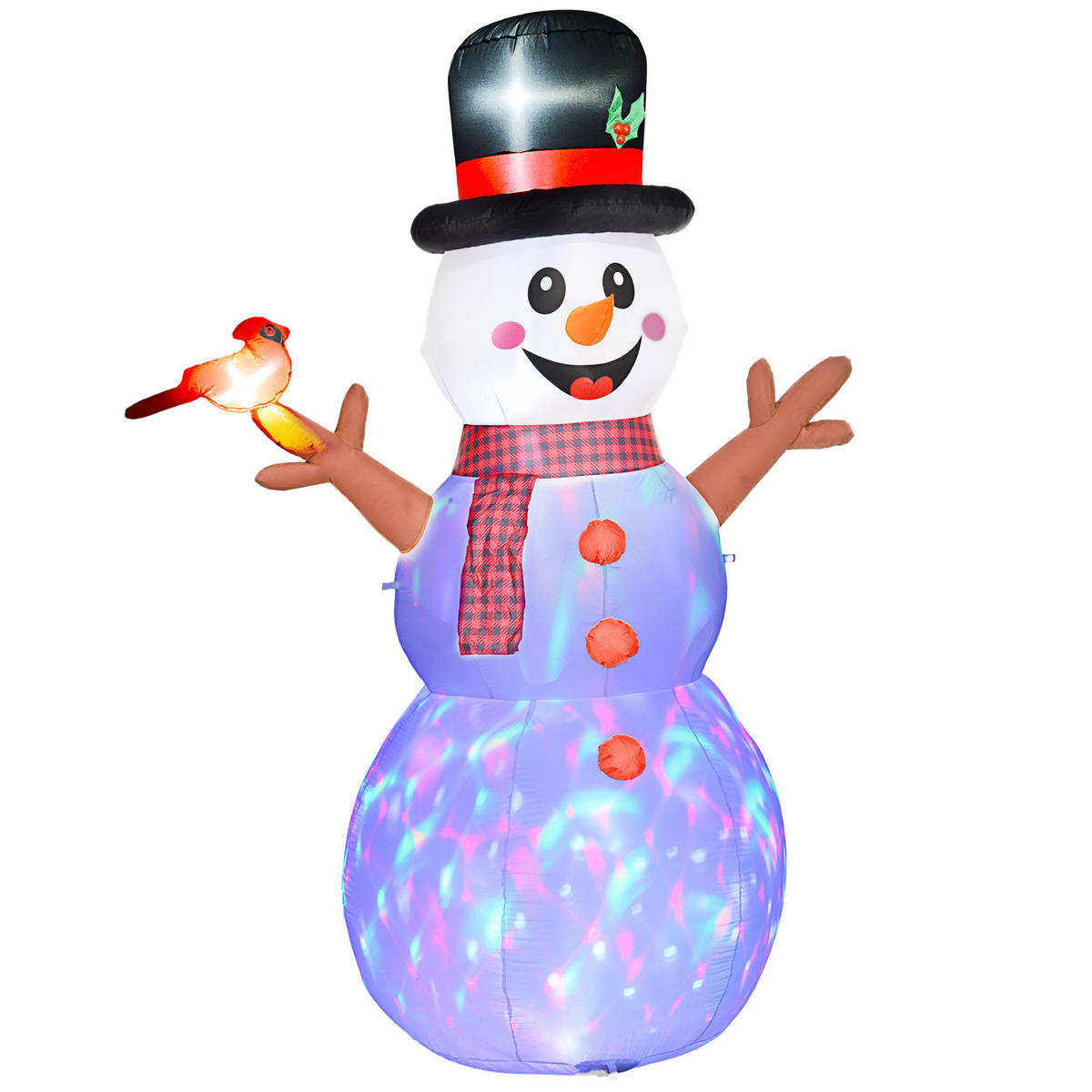 WEIHNACHTS-SCHNEEMANN Weiß 165.0/100.0/240.0cm - Weiß, Textil (100/240/165cm)
